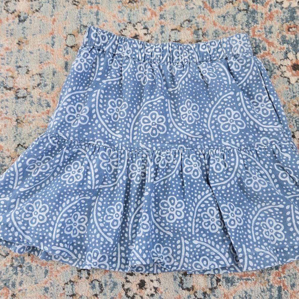 Madewell Blue Floral Skirt